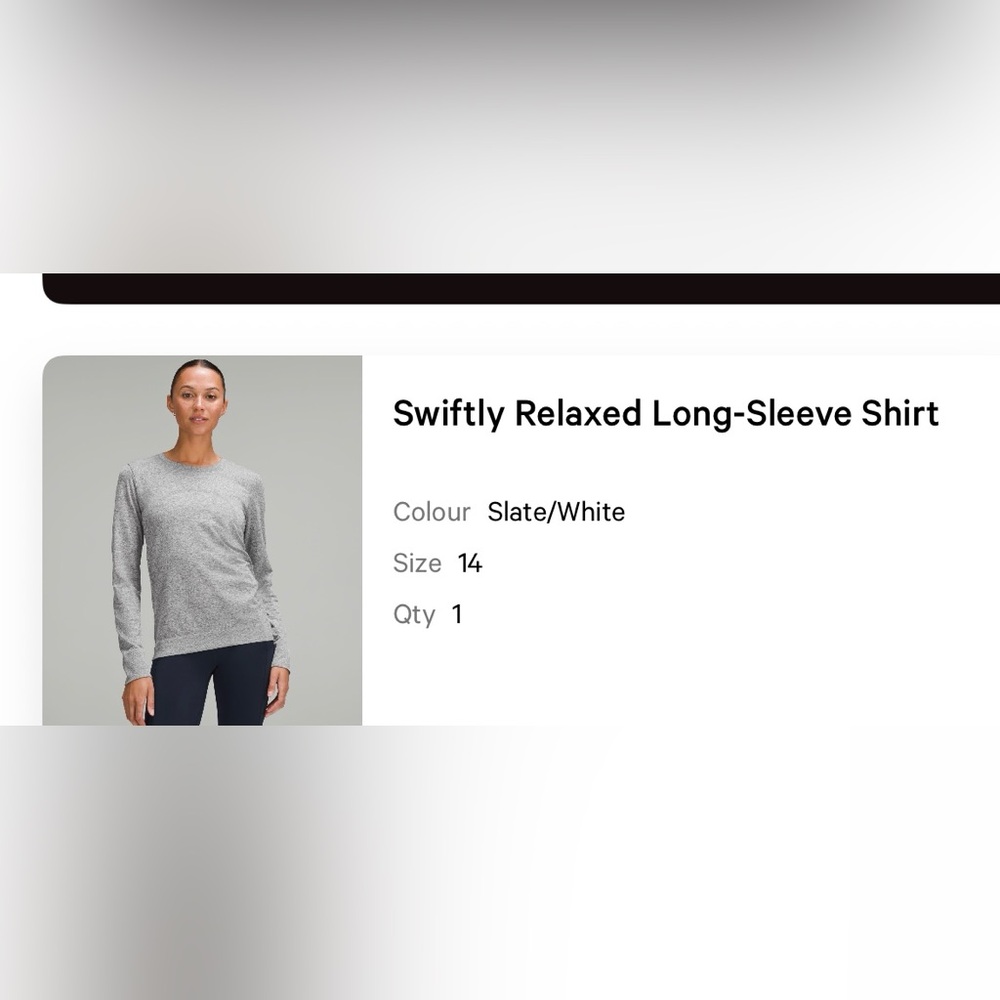 lululemon athletica Slate and White Long-Sleeve Shirt